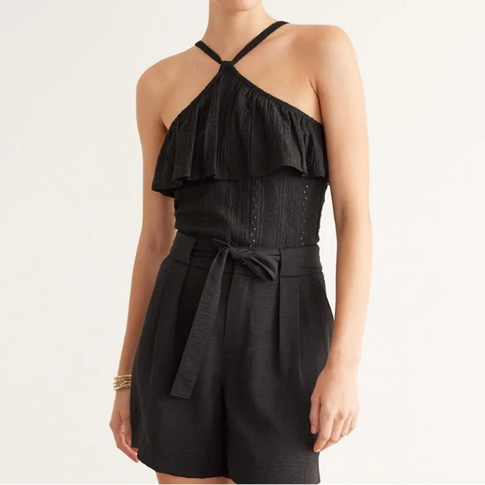 Black or White Halter Eyelet Tank - Picture 8 of 10
